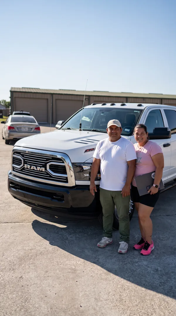 Pick & Ride Auto Sales customer with their new vehicle