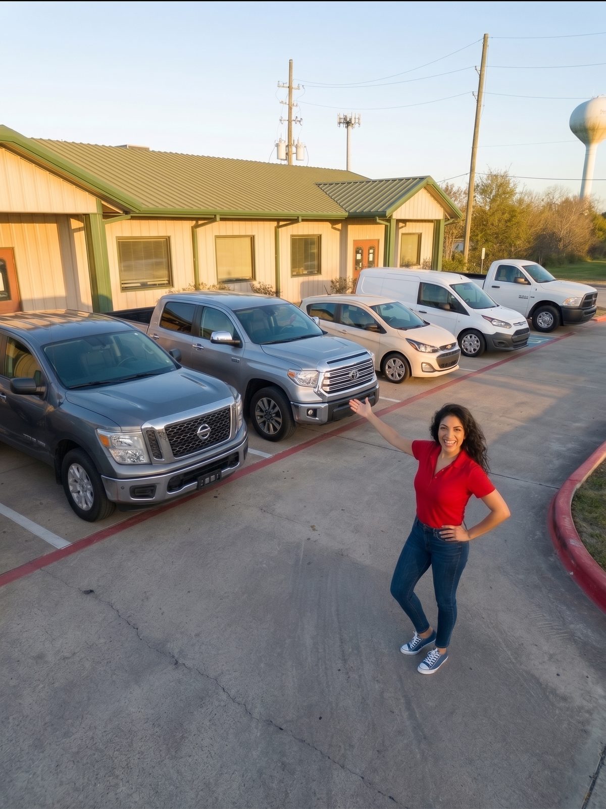 Aerial view of the Pick & Ride Auto Sales lot